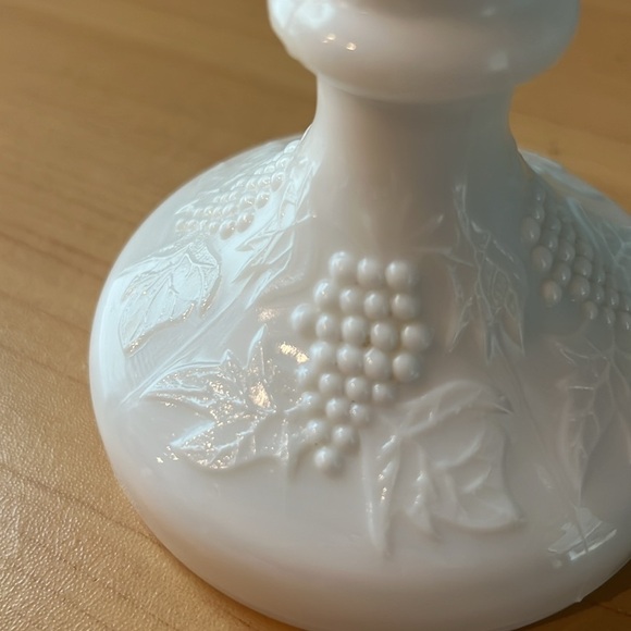 Vintage Milk Glass Candle Holder - Picture 4 of 4
